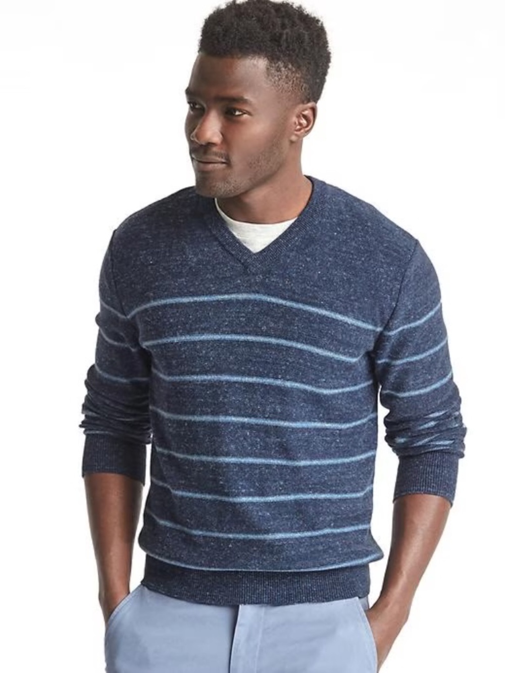 GAP Stripe V-Neck Sweater